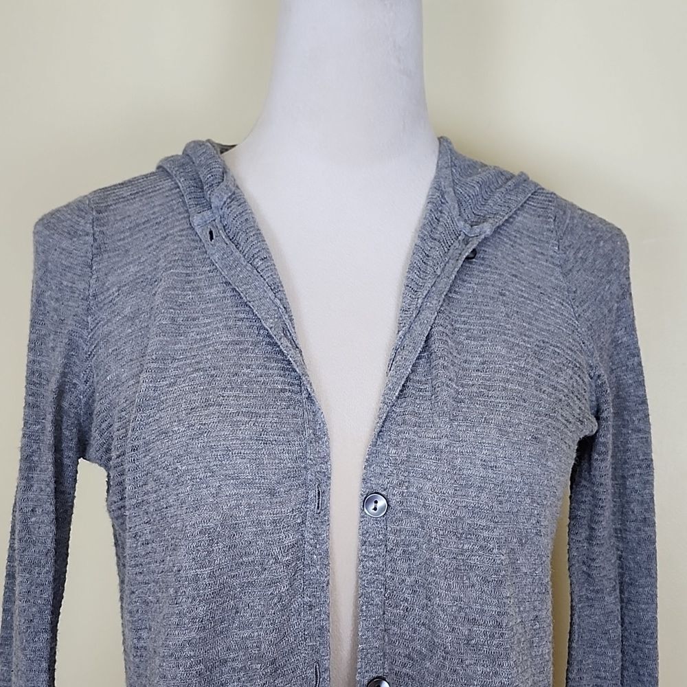 Simply Vera Vera Wang Women Gray Lightweight Long Sleeve Cardigan with Hood